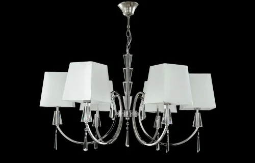 Люстра подвесная MARSELA SP-PL6 NICKEL Crystal Lux белая на 6 ламп, основание никель в стиле современный фото 3